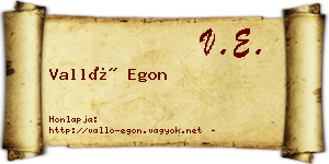 Valló Egon névjegykártya